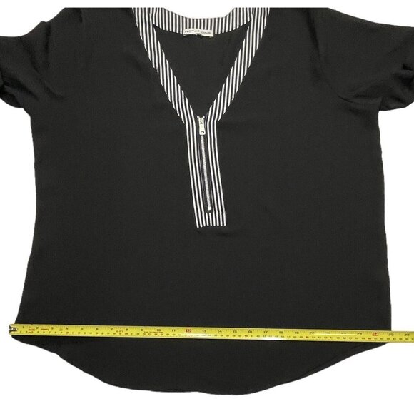 NOTATIONS Silky Black Career Blouse Women's 2XL (18-20) V-Neck Business‎ Casual - Picture 13 of 15